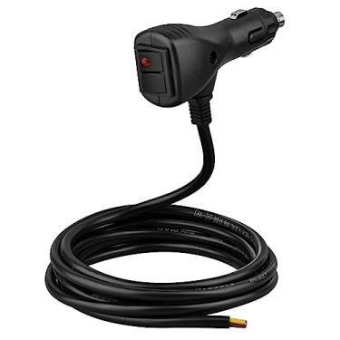 Imagem de Cabo de extensão para acendedor de cigarro 12 V CC 10 A, conector para acendedor de cigarro resistente com interruptores (3 metros/3 m)