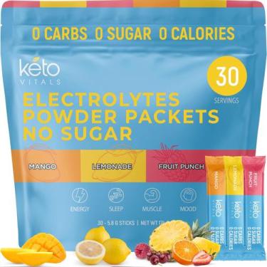 Imagem de Pacotes de eletrólitos em pó Keto Vitals Original, pacote com 30