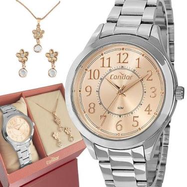 Imagem de Relógio Feminino Condor Original Prata Prova Dágua Analógico