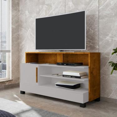 Imagem de Rack Pipa Decorativo para TV até 48” com Porta e Nichos Sala