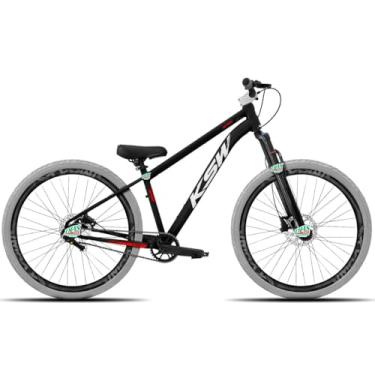 Imagem de Bicicleta KSW do Grau Kit 1x1 Freio Hidráulico Pneus Flame,PRETO VERMELHO E BRANCO 2