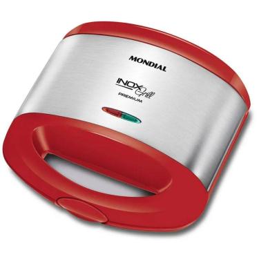 Imagem de Sanduicheira Mondial Inox Grill Red Premium 2 em 1 800W Vermelho/Inox 127V - S-19