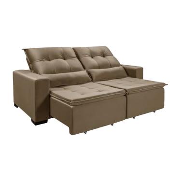 Imagem de Sofá 5 Lugares Chicago 2.30 Mts Com Pillow Veludo Marrom