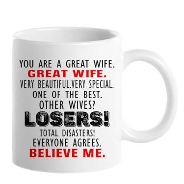 Imagem de Wife Gifts Mug, You Are A Really Great Wife - Dia das Mães Natal Aniversário Dia dos Namorados Novidade Presentes de Brincadeira para Esposa do Marido - Ideias de Presente de Aniversário para Mulheres