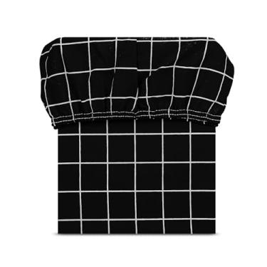 Imagem de Lençol Casal Estampado Avulso com Elástico Percal 180 fios - 40 CM DE ALTURA (GEOMÉTRICO PRETO)