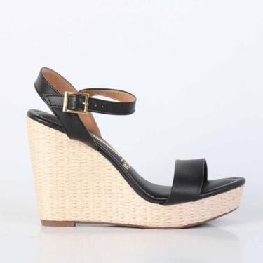 Imagem de Sandália Feminina Vizzano Anabela Trama 62832000 Preto, Preto, Natural