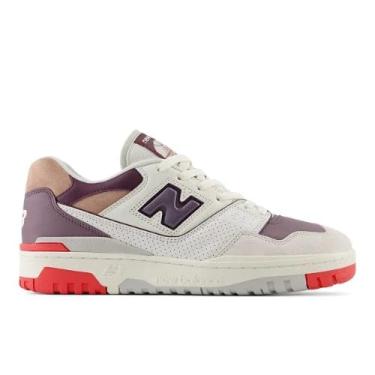 Imagem de New Balance Tênis masculino 550, Sal marinho/ameixa desbotada/vermelho explosivo, 39