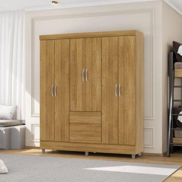 Imagem de Guarda Roupa Casal Abruzzo 6 Portas de Bater 2 Gavetas com Cabideiro N