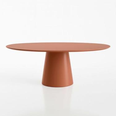 Imagem de Mesa de Jantar Cone Oval 180x100 cm Laca Terracota - Linn Design Decor