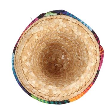 Imagem de Yosoo Mini Chapéus de Palha, 4 Pacote de Pacote de Largura Decorações de Chapéus Mexicanos para Crianças de Animais de Estimação, Fáceis de Transportar e Armazenar, Adequados para