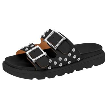 Imagem de Chinelo Flat Feminino Conforto Strass Tendência Vizzano