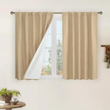 Imagem de Cortinas LAMIT Natural 100% Blackout Linen 42x100cm Marfim