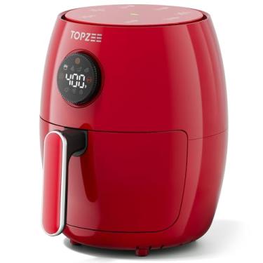 Imagem de Fritadeira a ar pequena compacta, 2,1 QT, mini airfryer 4 em 1, pequena, assar, reaquecer, 98% menos óleo, controle de temperatura ajustável com temporizador de 12H, silencioso, antiaderente e lavável