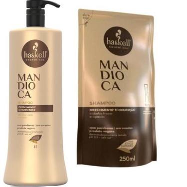 Imagem de Kit Haskell Mandioca Shampoo 1 Litro + 1 Refil Shampoo 250