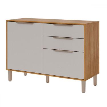 Imagem de Balcão de Cozinha 120 Cm Divina 2 Portas 2 Gavetas Cinamomo/Off White - Mgm Móveis