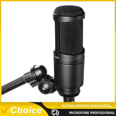 Imagem de Microfone Condensador Cardioide Profissional AT2020 Para Gravação Voca