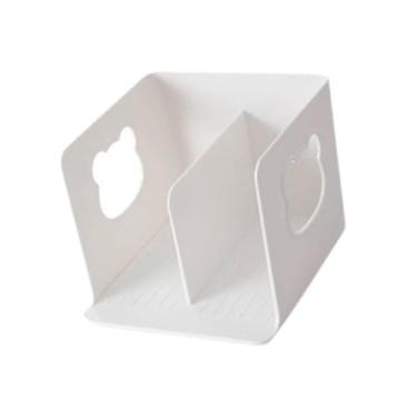 Imagem de Generic Suporte de mesa para livros, estante de mesa vazada, leve, versátil, portátil, exclusivo, classificador de arquivos para escritório no quarto, Branco