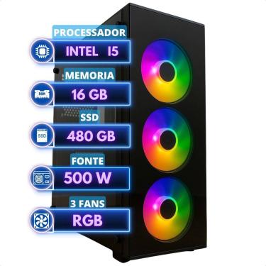 Imagem de Computador Pc Gamer Montado Kit Intel Core I7 16gb Ssd 480gb 480 Gb 16 Gb Video Integrado