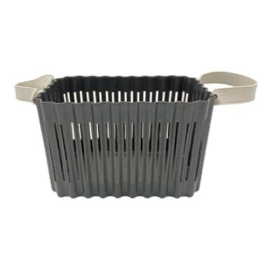 Imagem de Cesto Organizador Multifuncional 19,5x14x11,5cm Plástico Resistente com Alça para Casa Banheiro Lavanderia Escritório (Grafite)