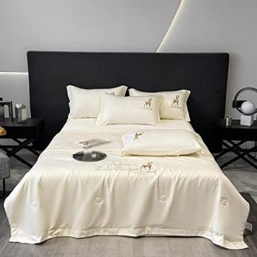 Imagem de 5JJJLOOOPP Edredão, edredom legal, conjunto de 4 peças, colcha de verão, solteiro, A, bordado, brilhante, edredom legal, cor 6, conjunto de 3 peças, cobertor de joelho, lavável (cor 11, 200 x 230 cm)