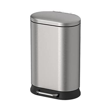 Imagem de URGDWEKJY Lndoor Lndoor Latas de lixo internas latas de lixo de duas camadas de cozinha aço inoxidável com tampa Latas de lixo grandes podem ser classificadas e classificadas lata de lixo (prata, 20L)