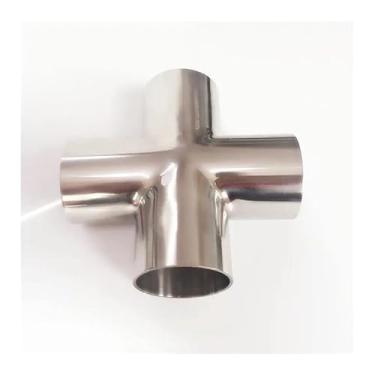 Imagem de 89 mm Tubo de 8.9 cm OD Butt Welding Cross 4 Ways Splitter SUS 304 Aço Inoxidável Fitting Spliter Homebrew Beer Wine WWECCQIJ