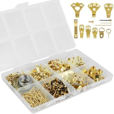 Imagem de RWWPJLLWHR 240 peças de ganchos para pendurar quadros de metal, kit de pendurar quadros resistentes, cabides de parede para fotos, acessórios de montagem para relógio