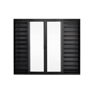 Imagem de Janela de Alumínio Veneziana 100x150cm 6 Folhas Hale Esquadrias Preto