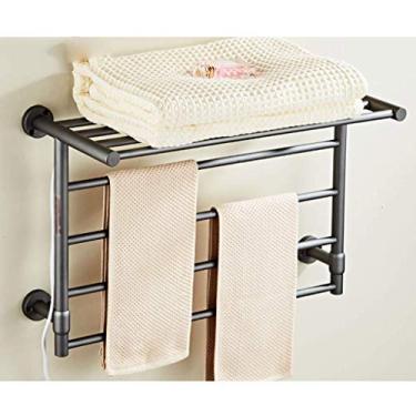 Imagem de Toalheiro elétrico, escorredor para pendurar na parede do banheiro doméstico (cinza)