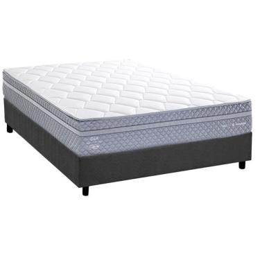 Imagem de Conjunto Box Casal: Colchão Molas Herval Maxspring C1780 + Base Crc Suede Gray (138x188)