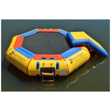 Imagem de Cama Elástica Inflável com Escada para Crianças a Partir de 5 Anos, ISLAND HOPPER, Amarelo