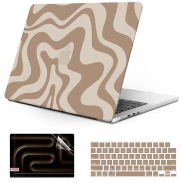 Imagem de Anban Compatível com MacBook Pro 35.6 cm Case M5 2025 2024 2023 2022 2021 M4 M3 M2 M1 A3434 A3112 A3185 A3401 A2918 A2992 A2779 A2779 2442, Capa rígida de plástico + capa de teclado + protetor de tela