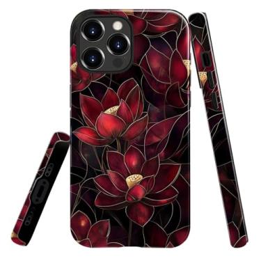 Imagem de heindiy Compatível com iPhone 16, capa brilhante, proteção total, à prova de choque, anti-arranhões, capa de TPU, capas para homem mulher - flor de lótus vibrante