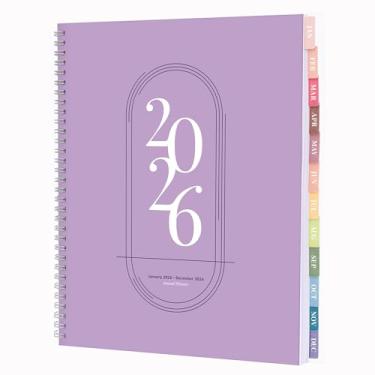 Imagem de Agenda Rileys 2026, agenda com visualização semanal e mensal, agenda diária e agenda anual, encadernado em espiral com abas, notas, objetivos e feriados (ilás, 21,5 x 28 cm)