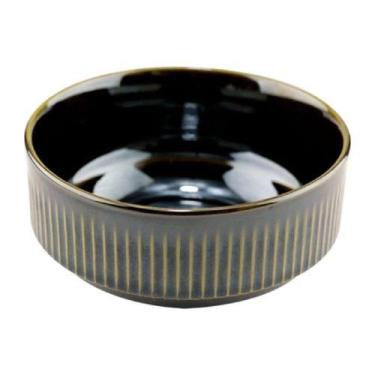 Imagem de Bowl Striatto Fine Em Cerâmica 400 Ml Verde Escuro - Lhermitage
