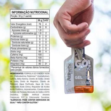 Imagem de Gel Carbo Go! Energy Now Atlhetica - 10 Sachês de 30g, Laranja com Ace