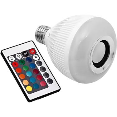Imagem de Lâmpada Bulb Led Rgb Com Caixa De Som Musical Bluetooth Controle Remoto Bivolt