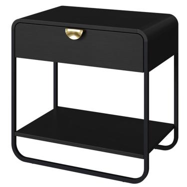 Imagem de Mesa De Cabeceira 1 Gaveta Organica 60 Cm 28061 Artesano Nero Preto