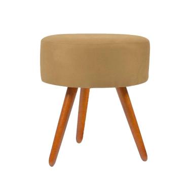 Imagem de Puff Puf Decorativo Pés Palito Suede Areá Gourmet Capuccino
