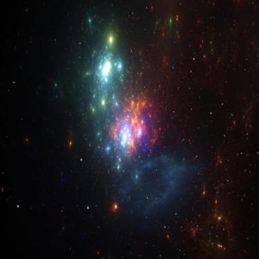 Imagem de Quadro Decorativo Universo Space Creation Estampa de Planetas e Estrelas - Arte Moderna para Decoração de Paredes 30x30cm