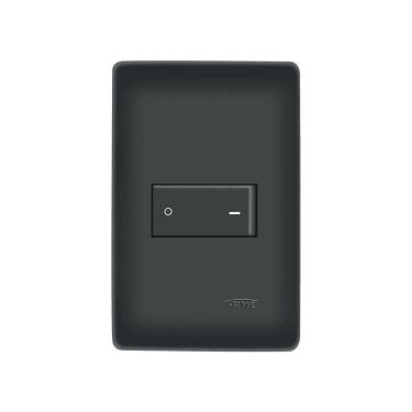 Imagem de Interruptor Bipolar Simples Fame Habitat Black Com Placa 4x2 Preto