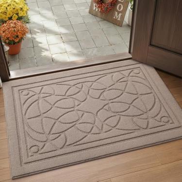 Imagem de DEXI Tapete de porta frontal de entrada interna, 61 x 91 cm, tapete de boas-vindas antiderrapante de perfil baixo com suporte de borracha, tapetes de entrada absorventes laváveis para entrada, pátio