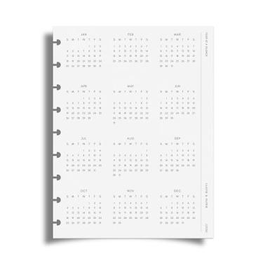Imagem de Cloth & Paper Agenda anual 2026 Painel de página única | h, 18 x 23 cm | Velino transparente, pré-perfurado, Happy Planner Classic