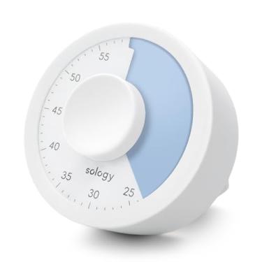 Imagem de sology Mirai Timer, um temporizador visual redondo para estudar, cozinhar, reuniões, gerenciamento de tarefas, fitness e treinamento muscular. Bonito e elegante, perfeito para uso em desktop. Azul.