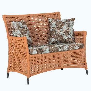 Imagem de 1 Sofá área Externa Igapó Alumínio Preta Corda Náutica E6 Terra Cota