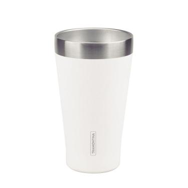 Imagem de Copo Térmico Tramontina Exata Em Aço Inox Branco Sem Tampa 550 Ml Tramontina