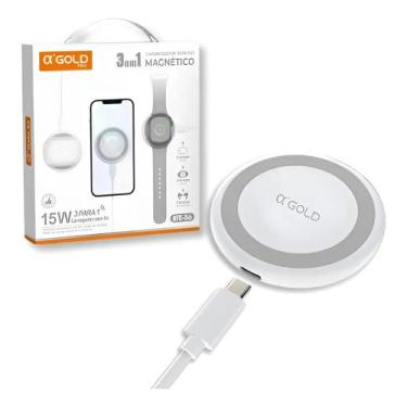 Imagem de Carregador Indutivo Magnético 15w 3 Em 1 Mod: Bte-56 Agold Cor Branco 
