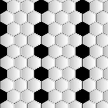 Imagem de Papel De Parede Hexagono Preto E Branco Adesivo Sala Quarto - LRP