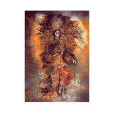 Imagem de Remedios Varo Decoração de parede Personagem Impressão em tela Pintura Surrealismo Arte de Parede Decoração de Casa Remedios Varo Poster Presente para Quarto Sala de Estar 100 x 70 cm (39 x 28 pol
