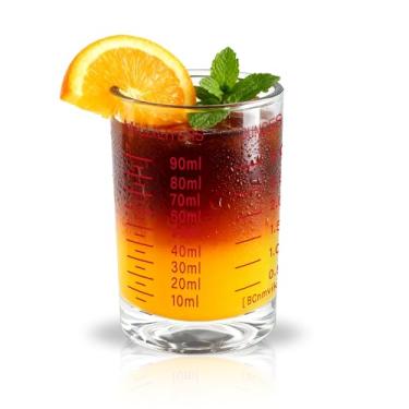 Imagem de BCnmviku 1 PACOTE Copo de shot Copo Medidor 85 g/90 ml Copo de Vidro Expresso Alto Líquido Pesado